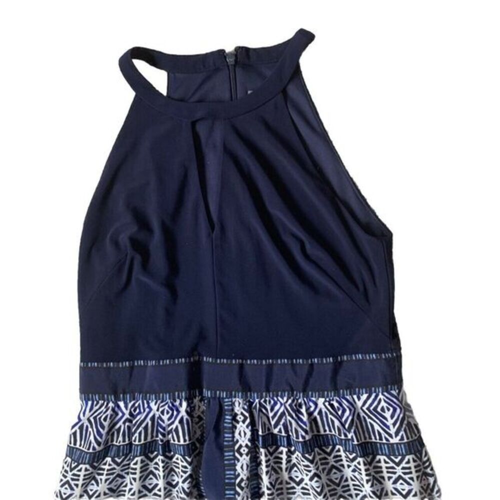 Vince Camuto Women's Blue And White Halter Maxi Sleeveless Dress Size 4 Classy - Picture 3 of 5